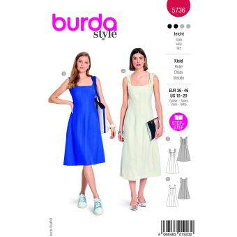 Patron Burda N°5736 - robe 38-48