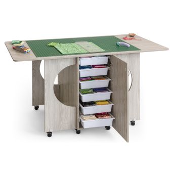 Table de couture : "MK2" : couleur  chêne gris : 100x51x90.5 cm