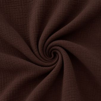 Tissu double gaze Gaby uni cacao
