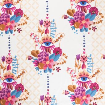 Tissu molleton sweat french terry bio Choose Love beige - Albstoffe