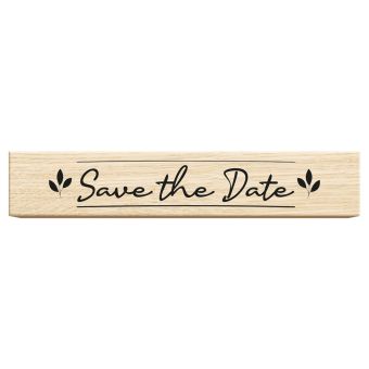 Tampons en bois rectangle inscription "Save the date"