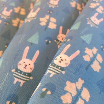 Coupon 50x45cm Toile imperméable lapin d'hiver
