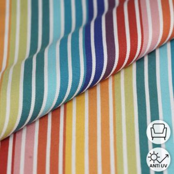 Tissu toile transat Monaco multicolore 44cm 