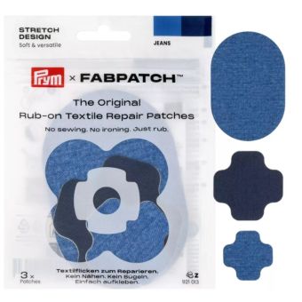Lot de 3 patchs réparation Rub-On stretch design jean bleu - Prym