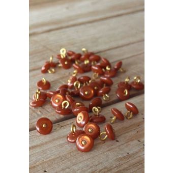 Lot de 5 boutons Perla caramel10 mm