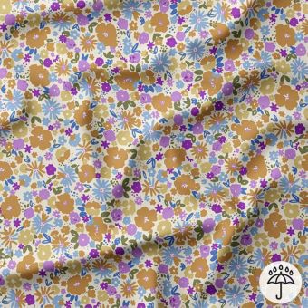 Tissu imperméable mini fleurs multico