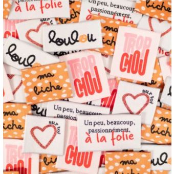 Étiquettes tissées  assortiment Sweetie x5 - IKATEE