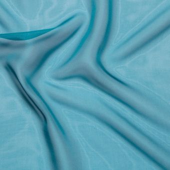 Tissu mousseline légère soyeuse polyester uni turquoise