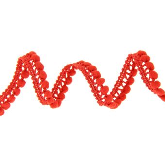 Galon mini pompons rouge 10 mm