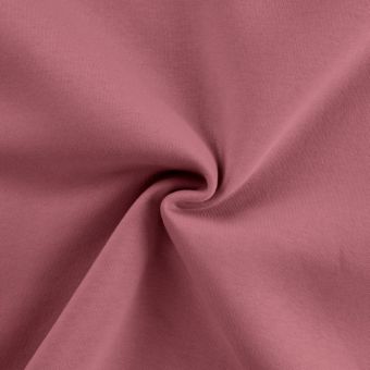 Tissu molleton sweat coton uni vieux rose