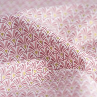 Tissu japonais éventails roses