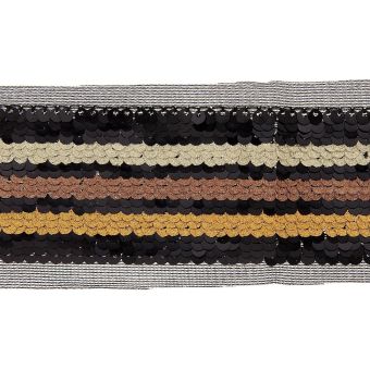 Galon paillettes tricolore jaune 50mm