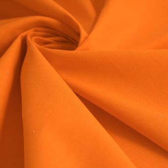 Tissu coton uni Cristina orange vif