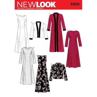 Patron New Look 6305 - robe et veste deux longueurs