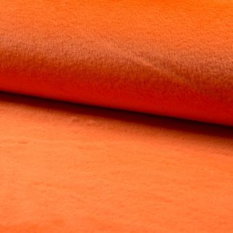 Tissu fausse fourrure orange à poils courts 
