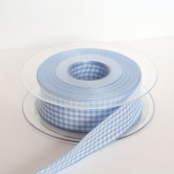 Ruban Vichy 15mm - Bleu