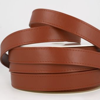 Sangle simili uni marron chocolat 25mm