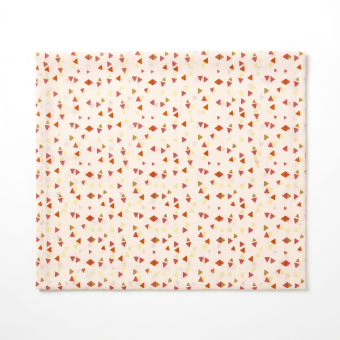Coupon tissu 100% coton triangles géométriques 45x55cm orange