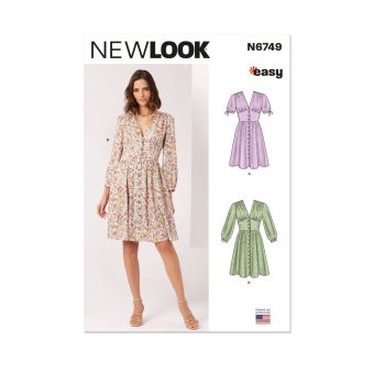 Patron De Couture New Look 6482 Miss - Robe Et Veste, Tailles 10 à 22, Non Coupé Neuf