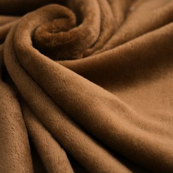 Tissu douillette unie Cozy marron glacé