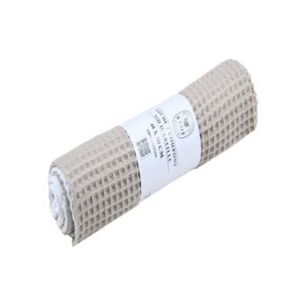 Coupon tissu nid d'abeille beige 45 x 50 cm