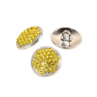 Lot de 3 boutons strass jaune 17mm