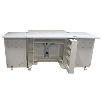 Table de couture : "Duo" : couleur blanc : 93x51.5x76 cm