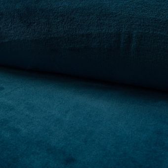 Tissu douillette Cozy uni bleu pétrole