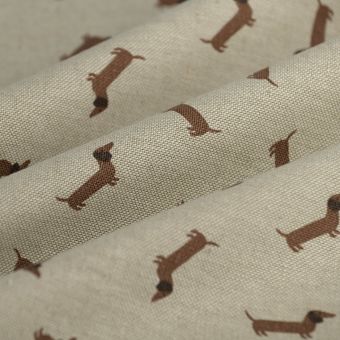 Tissu bachette linen look teckel naturel 