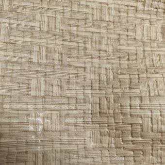 Tissu simili cuir outdoor rattan effet cannage écru