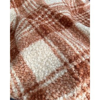 Tissu Lainage Bouclette Imprimé Tartan Écossais - Camel