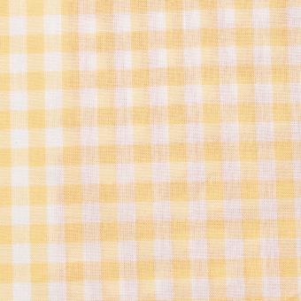 Tissu voile de coton vichy 5mm jaune pale