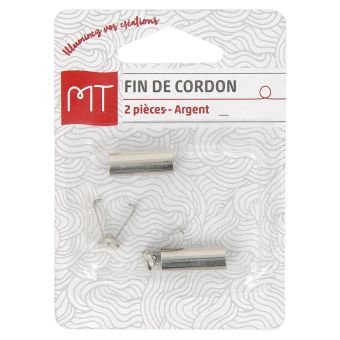 Embout de cordon argent brillant