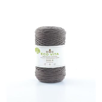 Pelote de fil à tricoter Eco Vita 4 - coton recyclé marron n°112