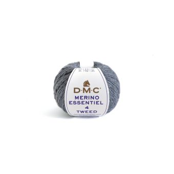 Pelote de fil à tricoter Mérino Tweed bleu clair - DMC