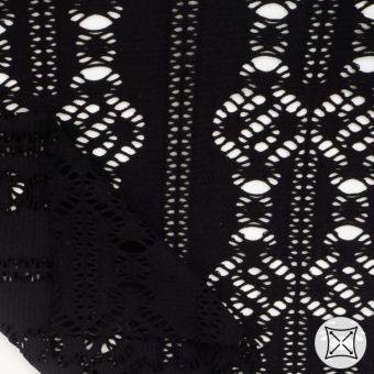 Maille dentelle ajourée maillot de bain noire - Origine France