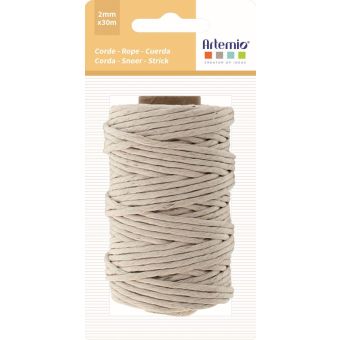 Pelote corde coton macramé blanche 2mmx30m