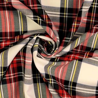 Tissu Tartan Écossais Écru
