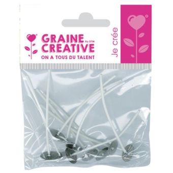Graine Créative - Mèche sur pied pour bougie 70 mm 10 pièces