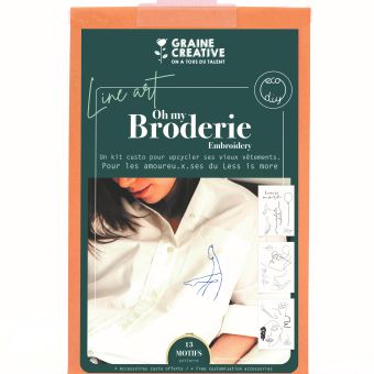 Kit DIY - broderie sur vêtement thème line art
