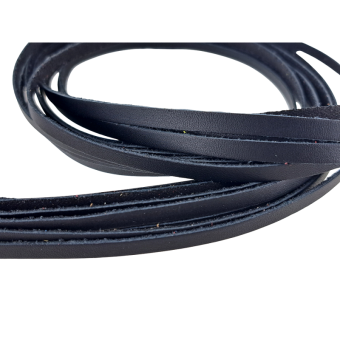 Lot de 12 lanières de cuir de vache - Noir