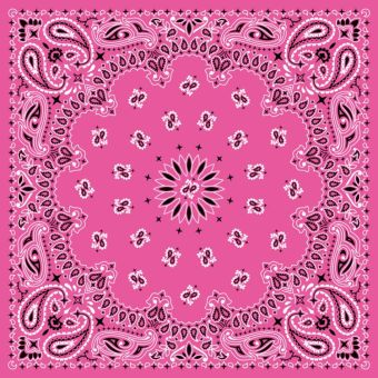 Tissu Impermeable Bandana Paisley 16 Rose Bonbon, coupon 1m x laize (155cm)