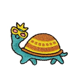 Lot de 3 écussons monde marin tortue 40x29mm