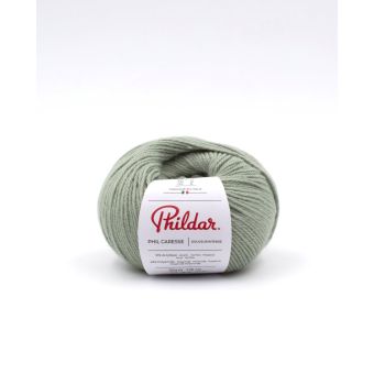 Pelote de fil à tricoter Caresse tilleul - Phildar