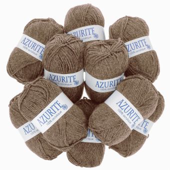 Lot de 10 pelotes de fil à tricoter Azurite 50g 100% acrylique - Col. 31882 Taupe 