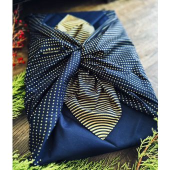 Emballage Réutilisable Furoshiki Coton Recyclé L : Étoile du Sud Bleu Nuit