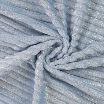 Tissu douillette matelassé rayures pailletées bleu