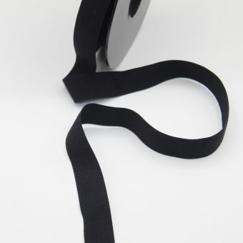 Biais elastique doux ultra fin noir 20 mm