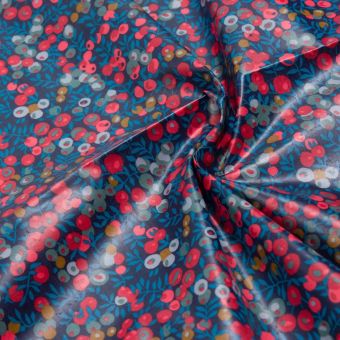 Coupon Liberty coton enduit floral bleu marine 50 x 65 cm