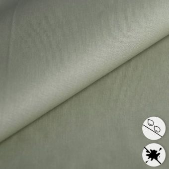 Tissu cretonne enduite unie sauge